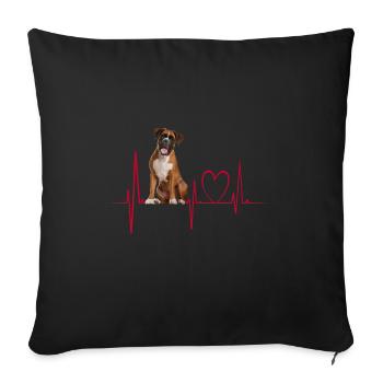 Heartbeat Gift for Dogs - Sofa pillowcase 17,3'' x 17,3'' (45 x 45 cm) - black - Front