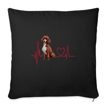 Heartbeat Gift for Dogs - Sofa pillowcase 17,3'' x 17,3'' (45 x 45 cm) - black - Front
