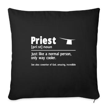 Priester Katholischer christlicher Priester - Sofakissenbezug 45 x 45 cm - Schwarz - Vorne