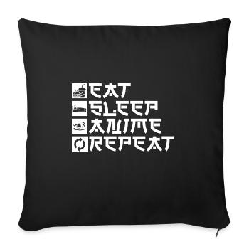 Anime Cosplay Kawaii Japon Anime - Housse de coussin décorative 45 x 45 cm - noir - Devant