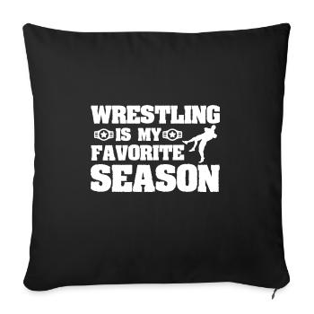 Wrestling - Sofa pillowcase 17,3'' x 17,3'' (45 x 45 cm) - black - Front