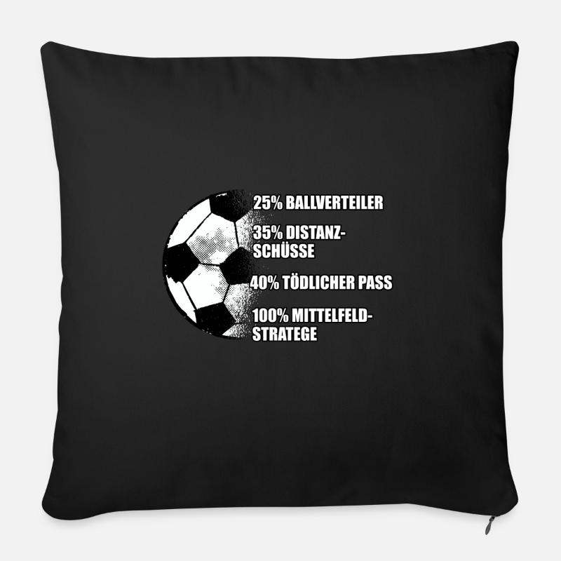 Mittelfeldspieler Fußball Spielmacher Mittelfeld - Sofakissenbezug 45 x 45 cm - Schwarz