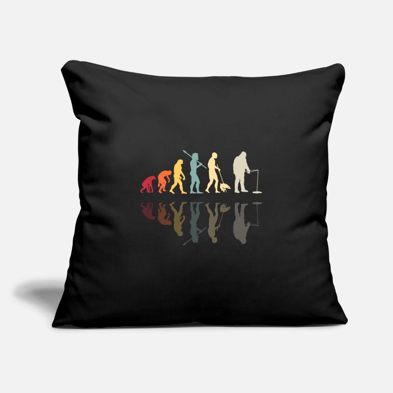 Fischer Menschliche Evolution Vintage Eisfischen Sofakissenbezug 45 x 45 cm