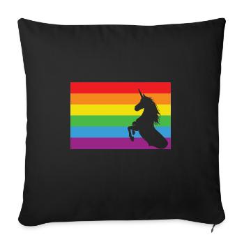 LBGT Flag Gay Pride Human Vintage Rainbow - Sofa pillowcase 17,3'' x 17,3'' (45 x 45 cm) - black - Front