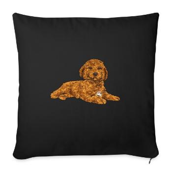 Cavapoo Capoodle Cavoodle Dog Gift - Sofa pillowcase 17,3'' x 17,3'' (45 x 45 cm) - black - Front