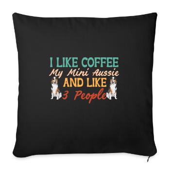 Miniature Australian Shepherd - Sofa pillowcase 17,3'' x 17,3'' (45 x 45 cm) - black - Front