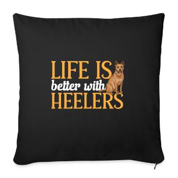 Australian Cattle Dog Red Blue Heeler - Sofa pillowcase 17,3'' x 17,3'' (45 x 45 cm) - black - Front