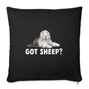 Old English Sheepdog Sheepie Bobtail - Sofa pillowcase 17,3'' x 17,3'' (45 x 45 cm) - black - Front