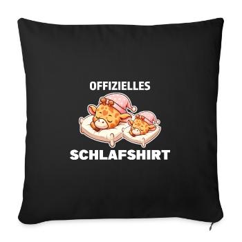 Schlafshirt Giraffe Schlafanzug Geschenk - Sofakissenbezug 45 x 45 cm - Schwarz - Vorne