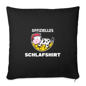 Schlafshirt Kuh Schlafanzug Geschenk - Sofakissenbezug 45 x 45 cm - Schwarz - Vorne