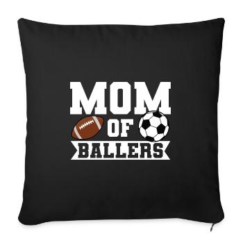 baller fussball baller Geschenk - Sofakissenbezug 45 x 45 cm - Schwarz - Vorne