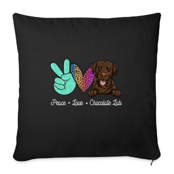 Chocolate Labrador Retriever Hund - Sofakissenbezug 45 x 45 cm - Schwarz - Vorne
