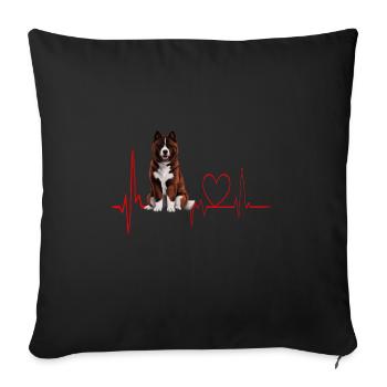 Heartbeat Gift for Dogs - Sofa pillowcase 17,3'' x 17,3'' (45 x 45 cm) - black - Front