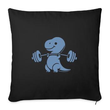 T-Rex avec entraînement avec haltères - Housse de coussin décorative 45 x 45 cm - noir - Devant