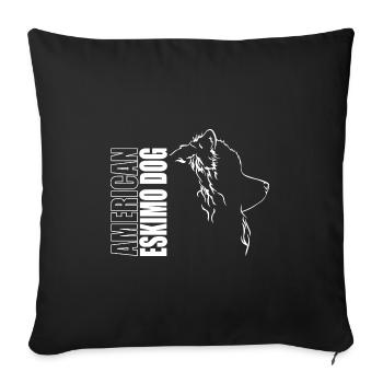 American Eskimo Dog Profile Dogs Wilsigns - Sofa pillowcase 17,3'' x 17,3'' (45 x 45 cm) - black - Front