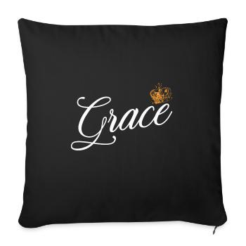Grace Nom pour les femmes Enfants Bambins - Grace Custom - Housse de coussin décorative 45 x 45 cm - noir - Devant