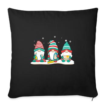 Cadeaux de Noël Noël - Housse de coussin décorative 45 x 45 cm - noir - Devant