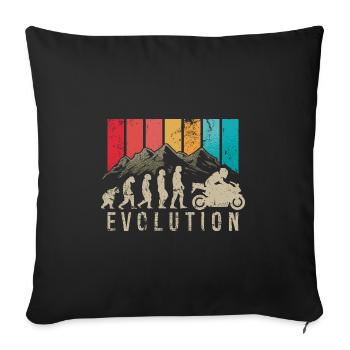 Moto Evolution Vintage Motard Moto - Housse de coussin décorative 45 x 45 cm - noir - Devant