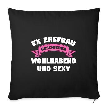 Geschieden Frau Scheidung Geschenk - Sofakissenbezug 45 x 45 cm - Schwarz - Vorne