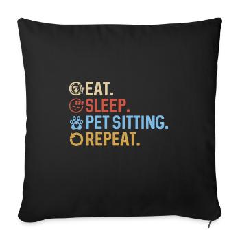 Pet Sitting Cat Dog Pet Sitter - Sofa pillowcase 17,3'' x 17,3'' (45 x 45 cm) - black - Front