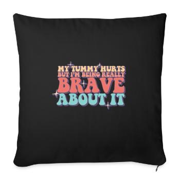 My Tummy Hurts Funny Lactose Intolerance Tummy - Sofa pillowcase 17,3'' x 17,3'' (45 x 45 cm) - black - Front