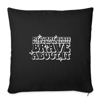 Survivant de maux de ventre Mon ventre fait mal Drôle de lactose - Housse de coussin décorative 45 x 45 cm - noir - Devant