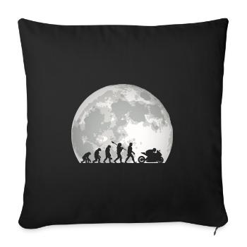 Moto Evolution Vintage Superbike Biker - Housse de coussin décorative 45 x 45 cm - noir - Devant