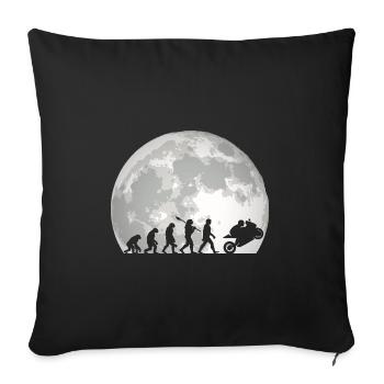 Moto Evolution Vintage Superbike Biker - Housse de coussin décorative 45 x 45 cm - noir - Devant