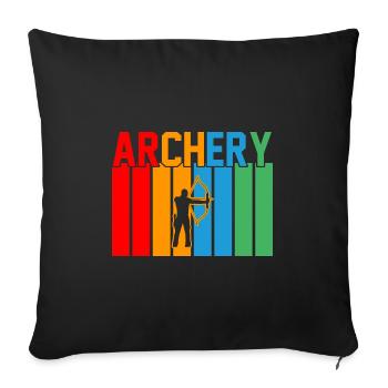 Bogenschießen Retro-Design Bogenschießen Geschenk - Sofakissenbezug 45 x 45 cm - Schwarz - Vorne
