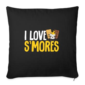 S'more Campfire Marshmallow Camping - Housse de coussin décorative 45 x 45 cm - noir - Devant