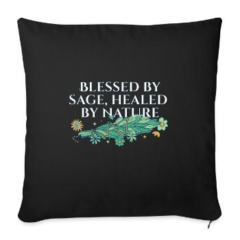 By Sage Healed By Nature Smudge Sticks - Sofa pillowcase 17,3'' x 17,3'' (45 x 45 cm) - black - Front