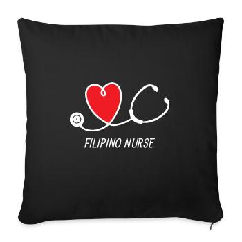 Philippines Nurse Flag I Gift - Sofa pillowcase 17,3'' x 17,3'' (45 x 45 cm) - black - Front