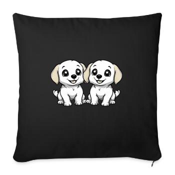 Labrador Dog Comic - Sofa pillowcase 17,3'' x 17,3'' (45 x 45 cm) - black - Front