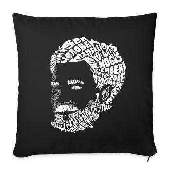 Polyglott Gesicht | Weiß extra - Sofakissenbezug 45 x 45 cm - Schwarz - Vorne