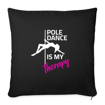 Thérapie par la pole danse - Housse de coussin décorative 45 x 45 cm - noir - Devant
