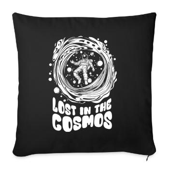 Perdu dans le cosmos - Astronaute - Espace - Housse de coussin décorative 45 x 45 cm - noir - Devant
