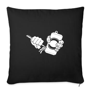 Bière en boîte de bière peut piercing - Housse de coussin décorative 45 x 45 cm - noir - Devant