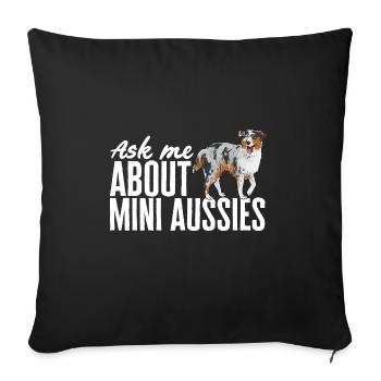 Miniature Australian Shepherd - Sofa pillowcase 17,3'' x 17,3'' (45 x 45 cm) - black - Front