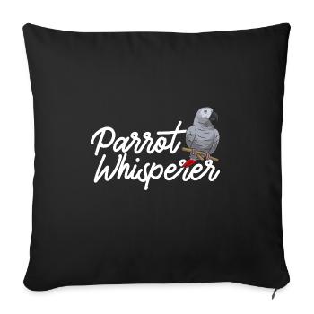 Graupapagei African Grey Parrot Papagei - Sofa pillowcase 17,3'' x 17,3'' (45 x 45 cm) - black - Front