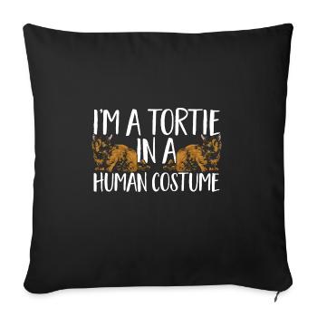 Schildpatt Katze Tortoiseshell Cat Tortie - Sofakissenbezug 45 x 45 cm - Schwarz - Vorne