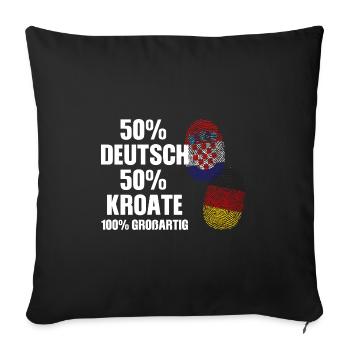 Deutsch Kroatisch Deutschland Geschenk - Sofakissenbezug 45 x 45 cm - Schwarz - Vorne