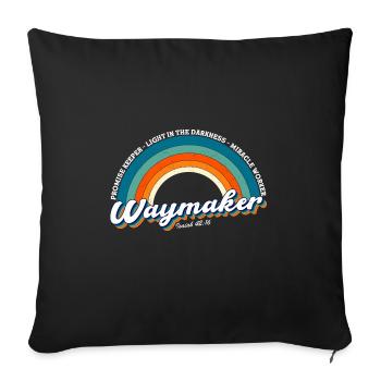 Promise Keeper Miracle Worker Waymaker Vintage - Sofa pillowcase 17,3'' x 17,3'' (45 x 45 cm) - black - Front