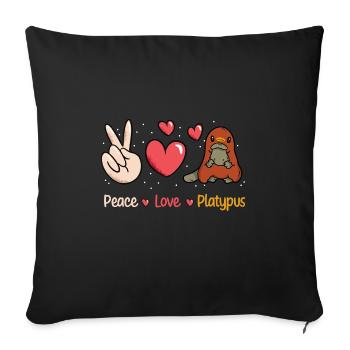 Platypus Schnabeltier - Sofakissenbezug 45 x 45 cm - Schwarz - Vorne
