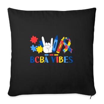 BCBA Vibes Applied Behavior Analysis Therapy - Sofa pillowcase 17,3'' x 17,3'' (45 x 45 cm) - black - Front