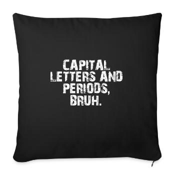 Lettres et périodes Bruh Funny ELA Professeur d’anglais - Housse de coussin décorative 45 x 45 cm - noir - Devant