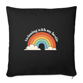 Jumelage de l’équipe des meilleurs amis avec mon meilleur jumeau - Housse de coussin décorative 45 x 45 cm - noir - Devant