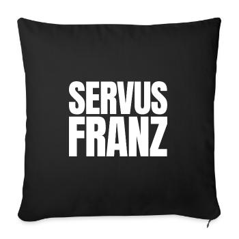 Wir sagen Danke Franz! - Sofakissenbezug 45 x 45 cm - Schwarz - Vorne