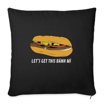 Vietnam Viet Banh Mi pain vietnamien I cadeau - Housse de coussin décorative 45 x 45 cm - noir - Devant