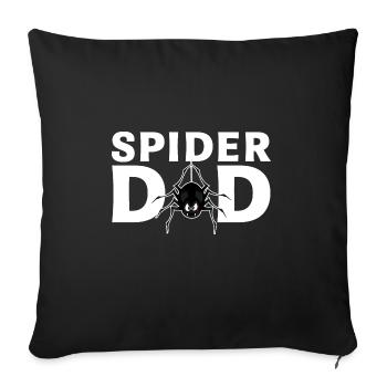 Drôle d’araignée papa Tee insecte - Housse de coussin décorative 45 x 45 cm - noir - Devant