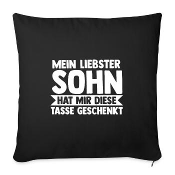 Sohn Familie Söhne Geschenk - Sofakissenbezug 45 x 45 cm - Schwarz - Vorne